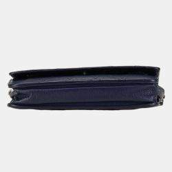 Chanel Navy Blue Caviar Leather Wallet on Chain