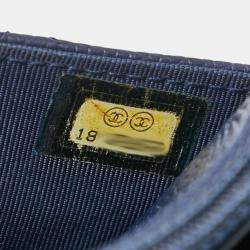 Chanel Navy Blue Caviar Leather Wallet on Chain