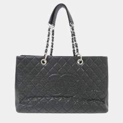 Chanel Black Caviar Leather CC Tote Bag