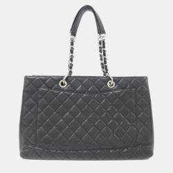Chanel Black Caviar Leather CC Tote Bag
