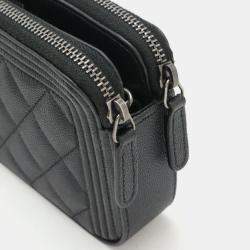 Chanel Black Caviar Leather Boy Clutch Bag 