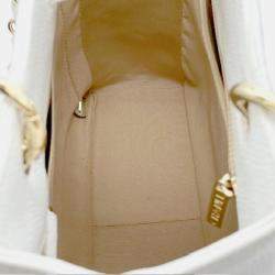 Chanel White Caviar Skin Petite GST Chain Tote Bag