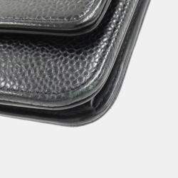 Chanel Black Leather Timeless CC Wallet On Chain 