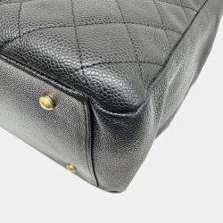 Chanel Black Caviar Leather Chain Tote Bag