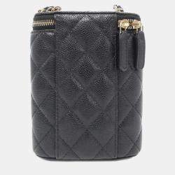 مملوكة مسبقًا حقيبة شانيل كتف أسود جلد كلاسيكية خالدة فانتيتي