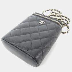 مملوكة مسبقًا حقيبة شانيل كتف أسود جلد كلاسيكية خالدة فانتيتي