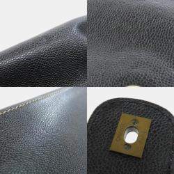 Pre Owned Chanel Black Caviar Leather Chain Tote Shoulder Bag