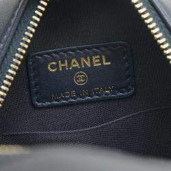 Chanel Navy Lambskin 19 Round Chain Shoulder Bag