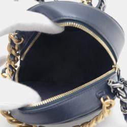 Chanel Navy Lambskin 19 Round Chain Shoulder Bag