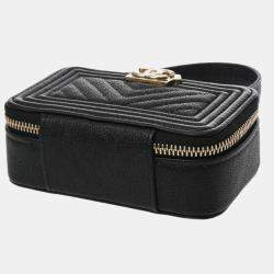 Chanel Black Caviar Leather Boy Mini Shoulder Bag