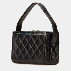 Chanel Black Quilted Lambskin Leather Box Bag