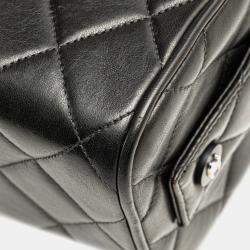 Chanel Black Quilted Lambskin Leather Box Bag