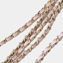 Chanel Pink CC Quilted Caviar Flap Card Holder on Chain Bag