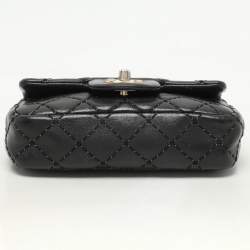 Chanel Black Quilted Patent Leather Extra Mini CC Paris-Salzburg Classic Flap Bag
