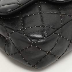 Chanel Black Quilted Patent Leather Extra Mini CC Paris-Salzburg Classic Flap Bag