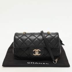 Chanel Black Quilted Patent Leather Extra Mini CC Paris-Salzburg Classic Flap Bag