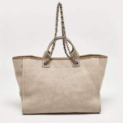 Chanel Beige Canvas Large Deauville Shopper Tote