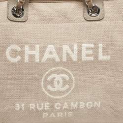 Chanel Beige Canvas Large Deauville Shopper Tote