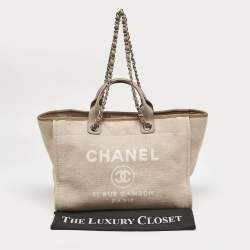 Chanel Beige Canvas Large Deauville Shopper Tote