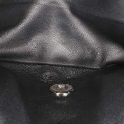 Pre Owned Chanel Black Medium Classic Chevron Patent Double Flap Bag