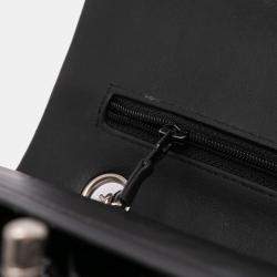 Pre Owned Chanel Black Medium Classic Chevron Patent Double Flap Bag
