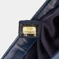 Chanel Blue Small Quilted Lambskin Beaded Single Flap Bag