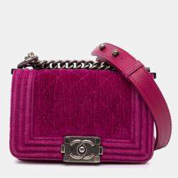 Chanel Purple Mini Velvet Boy Flap Bag
