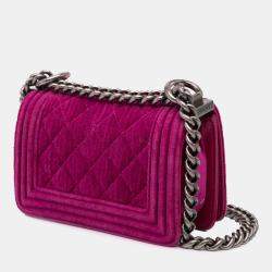 Chanel Purple Mini Velvet Boy Flap Bag
