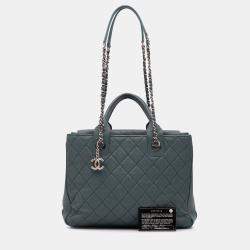Chanel Blue Medium Quilted Caviar Urban Companion Tote Bag