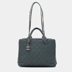 Chanel Blue Medium Quilted Caviar Urban Companion Tote Bag
