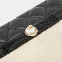 Chanel Black/Gold Paris in Rome CC Bicolor Quilted Lambskin Wallet On Chain