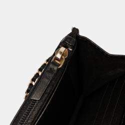Chanel Black/Gold Paris in Rome CC Bicolor Quilted Lambskin Wallet On Chain