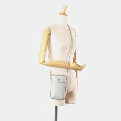 Chanel Grey CC Quilted Lambskin Chain Around Phone Holder Bag