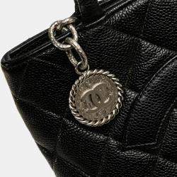 Pre Owned Chanel Black Caviar Medallion Tote Bag