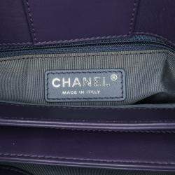 Chanel Purple Quilted Lambskin Daily Shopping Tote Bag