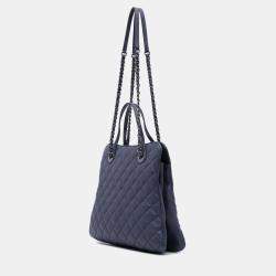 Chanel Purple Quilted Lambskin Daily Shopping Tote Bag