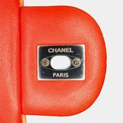 Pre Owned Chanel Navy Blue/Red Medium Quilted Lambskin Cuba Color Flap Bag
