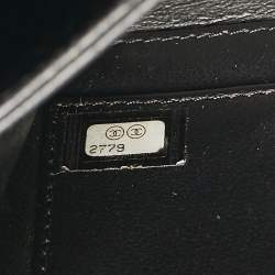Pre Owned Chanel Black Quilted Caviar Leather Small CC Filigree Vanity Case Bag