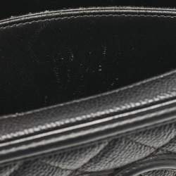 Pre Owned Chanel Black Quilted Caviar Leather Small CC Filigree Vanity Case Bag