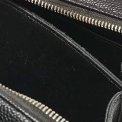 Pre Owned Chanel Black Quilted Caviar Leather Small CC Filigree Vanity Case Bag