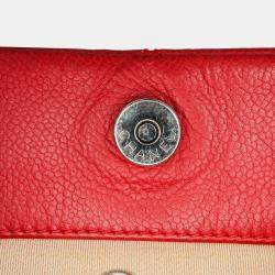 Chanel Red Quilted Caviar Expandable Zip Around Tote Bag