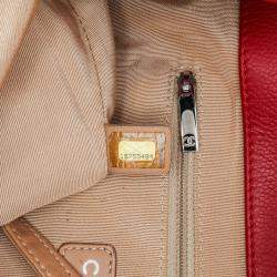 Chanel Red Quilted Caviar Expandable Zip Around Tote Bag