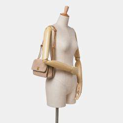 Pre Owned Chanel Beige Mini Quilted Velvet Precious Buttons Chain Flap Bag