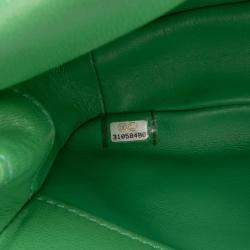 Chanel Green Lambskin Quilted Chain Is More Small Flap Bag