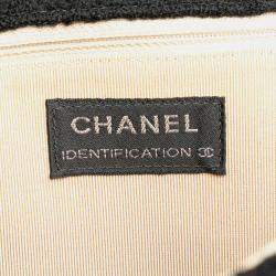 Pre Owned Chanel Black Wool Quilted Jumbo Reissue 2.55 Choco Bar Flap Bag