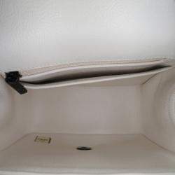 Pre Owned Chanel Ivory Leather Mini Square Classic Single Flap Bag