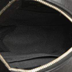Chanel Black Quilted Calfskin Pearl Studded Round Clutch with Chain