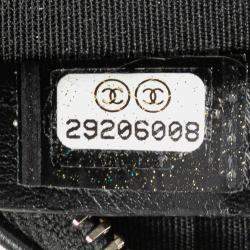 Chanel Black Quilted Calfskin Pearl Studded Round Clutch with Chain