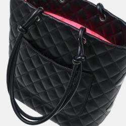 Pre Owned Chanel Black Leather Cambon Ligne Tote Bag