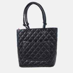 Pre Owned Chanel Black Leather Cambon Ligne Tote Bag